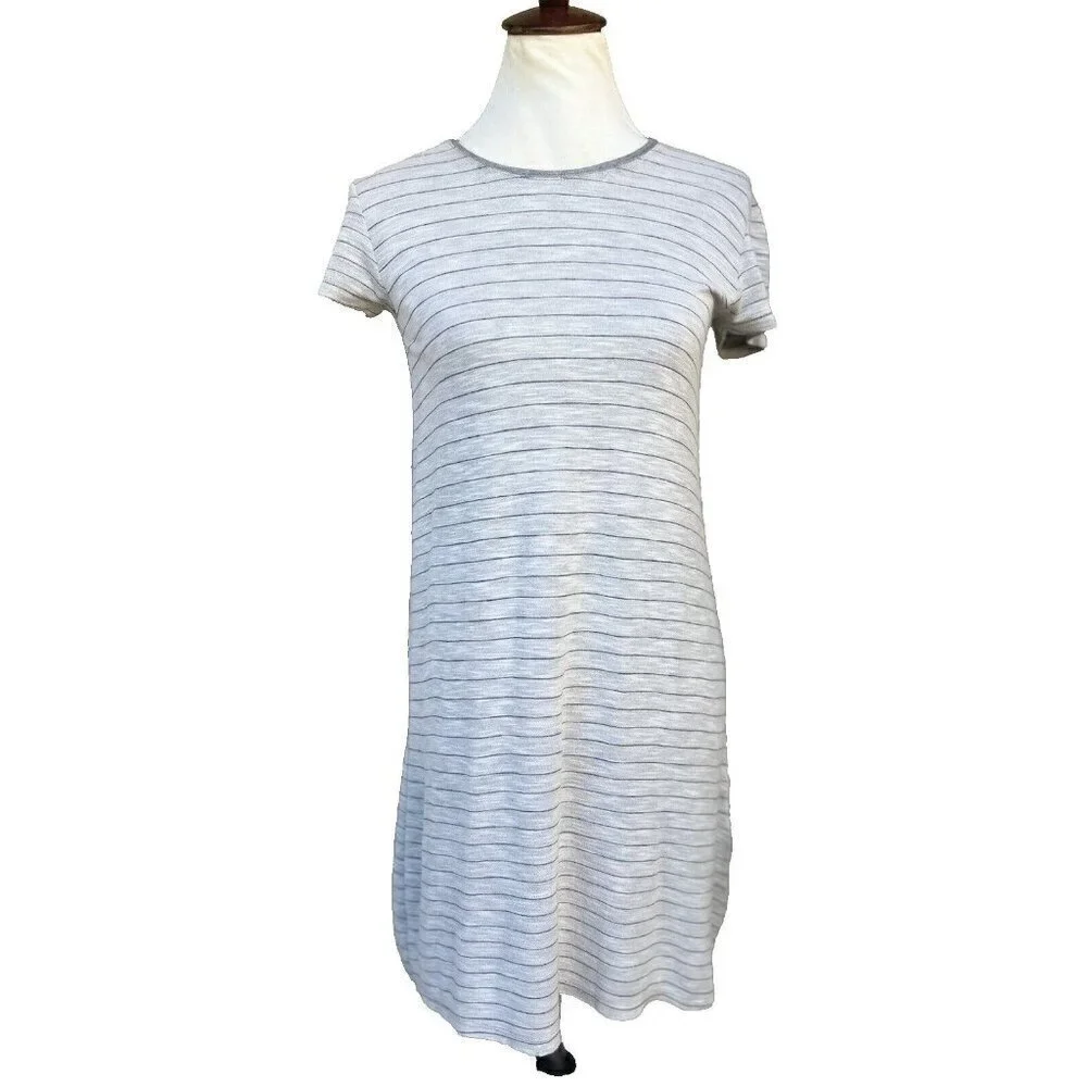 Women's Atm Anthony Thomas Melillo Stripe T-Shirt Dress, Size Medium - Gray M - Picture 1 of 14